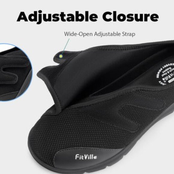 Fitville Men’s EasyTop Diabetic Shoes V5 – Size 13 - Picture 12 of 16